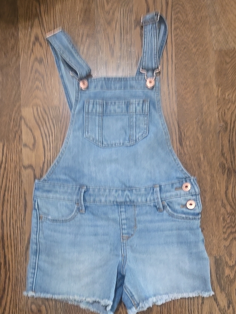 Girl's Blue Denim Short Overalls - Casual Summer Jeans